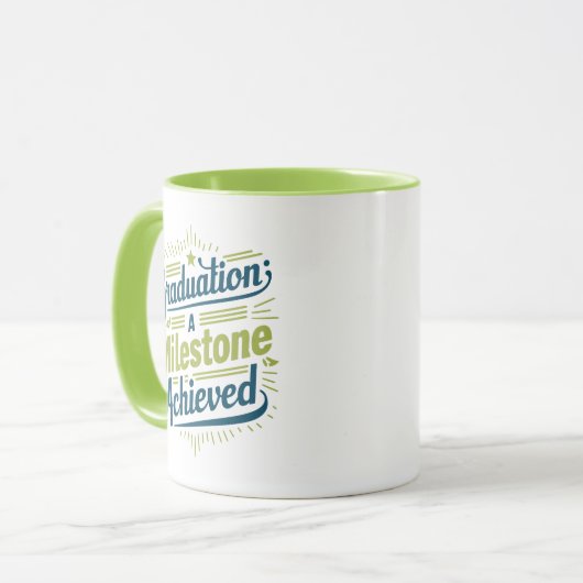 Afstuderen Een mijlpaal bereikt, groen Mok (Voorkant links)