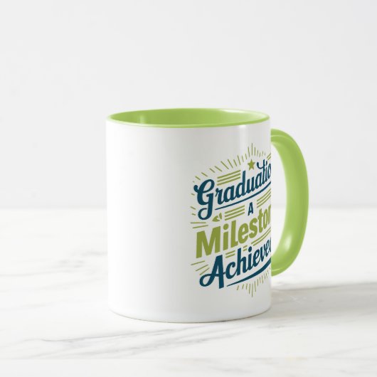 Afstuderen Een mijlpaal bereikt, groen Mok (Voorkant rechts)