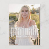 Afstuderen een minimalistisch, eenvoudig, modern,  uitnodiging briefkaart (Voorkant)