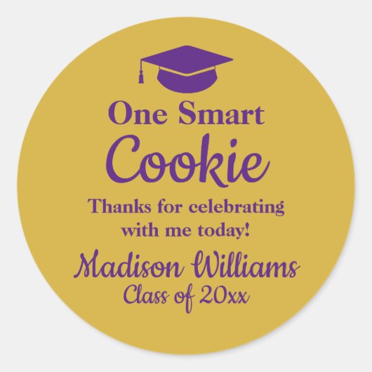 Afstuderen Één Slim Koekje om Afstudeerder te gaan Ronde Sticker (Voorkant)