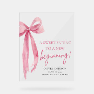 Afstuderen een zoet einde aan een nieuw begin acryl bord