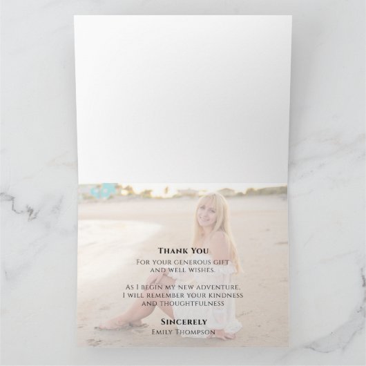 Afstuderen Eenvoudig bedankt minimalistische drie  Kaart (Binnen)