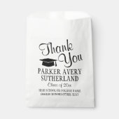 Afstuderen Eenvoudig Dank u Zwart en Wit Manuscrip Bedankzakje (Voorkant)