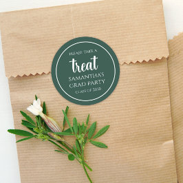 Afstuderen Eenvoudig, donkergroen, minimalistisch Ronde Sticker