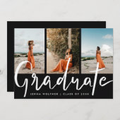 Afstuderen eenvoudig elegant | Foto Graduation Par Kaart (Voorkant / Achterkant)