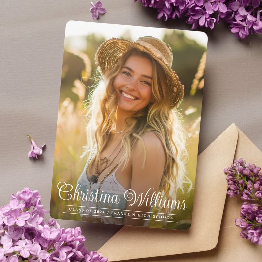 Afstuderen Eenvoudig Elegant Modern Photo Afstuder Aankondiging