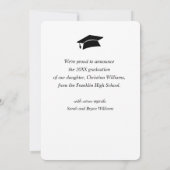 Afstuderen Eenvoudig Elegant Modern Photo Afstuder Aankondiging (Achterkant)