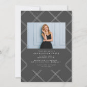 Afstuderen eenvoudig elegant twee foto afstuderen kaart (Achterkant)