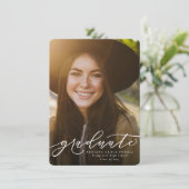 Afstuderen eenvoudig foto-afstuderen aankondiging (Staand voorkant)