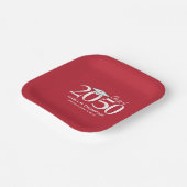 Afstuderen Eenvoudig minimalistisch rood karton ja Papieren Bordje (Gebogen)