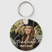 Afstuderen Eenvoudig Modern Script Custom Photo Be Sleutelhanger (Voorkant)