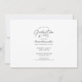 Afstuderen Eenvoudige Chic White Script Photo Part Kaart (Achterkant)