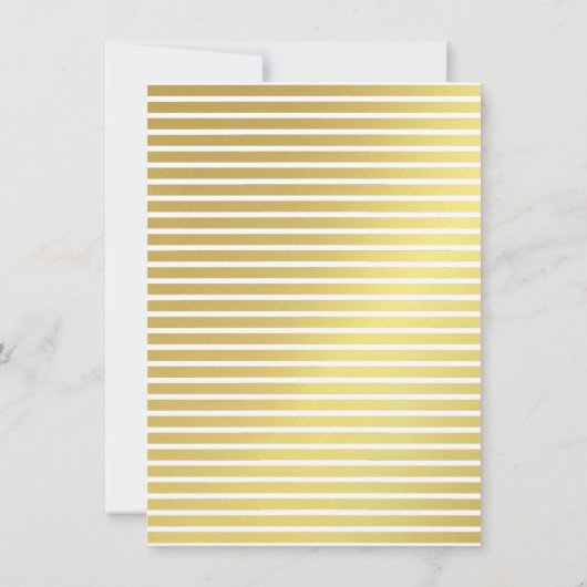 Afstuderen Eenvoudige DIY Gold Stripe flatkaart Aankondiging (Achterkant)
