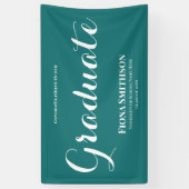 Afstuderen Eenvoudige Elegante Groene Openlucht Spandoek (Verticaal)