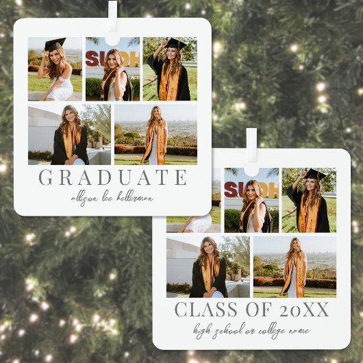 Afstuderen eenvoudige elegante script Afstuderen f Metalen Ornament