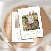 Afstuderen Eenvoudige Elegante Typografie Photo Go Aankondiging