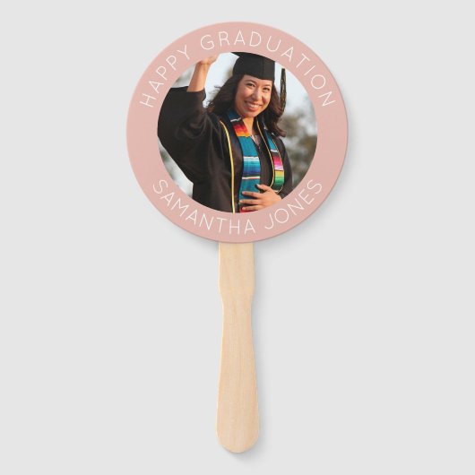 Afstuderen eenvoudige foto modern Afstuderen parti Handwaaier (Achterkant)