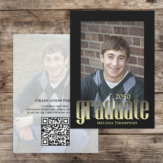 Afstuderen Eenvoudige Gouden Stijlvolle Typografie Kaart