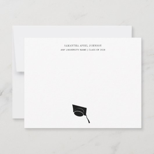 Afstuderen Eenvoudige klasse van het Pet van het A Notitiekaartje (Voorkant)