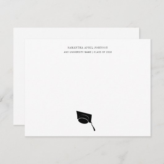 Afstuderen Eenvoudige klasse van het Pet van het A Notitiekaartje (Voorkant / Achterkant)