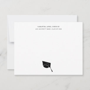 Afstuderen Eenvoudige klasse van het Pet van het A Notitiekaartje