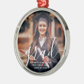 Afstuderen Eenvoudige Moderne Klassieke Foto van h Metalen Ornament (Links)