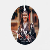 Afstuderen Eenvoudige Moderne Klassieke Foto van h Metalen Ornament (Voorkant links)