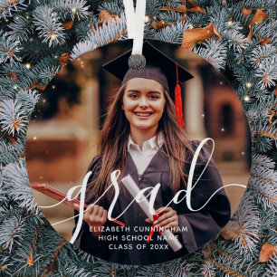 Afstuderen Eenvoudige Moderne Klassieke Foto van h Metalen Ornament