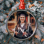 Afstuderen Eenvoudige Moderne Klassieke Foto van h Metalen Ornament<br><div class="desc">Dit eenvoudige en klassieke ontwerp is samengesteld uit sans serif en playful krommende typografie en voegt een douanefoto toe.</div>