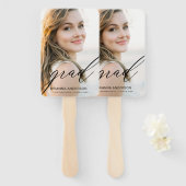 Afstuderen eenvoudige moderne script minimalistisc handwaaier (Voorkant en achterkant)