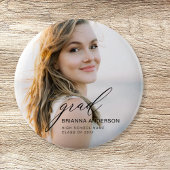 Afstuderen eenvoudige moderne script minimalistisc ronde button 5,7 cm