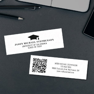 Afstuderen eenvoudige QR-codenaam kaart Contactkaartje