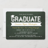 Afstuderen Eenvoudige Ribbon Chalkboard Graduation Kaart (Voorkant)