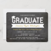 Afstuderen Eenvoudige Ribbon Chalkboard Graduation Kaart (Voorkant)