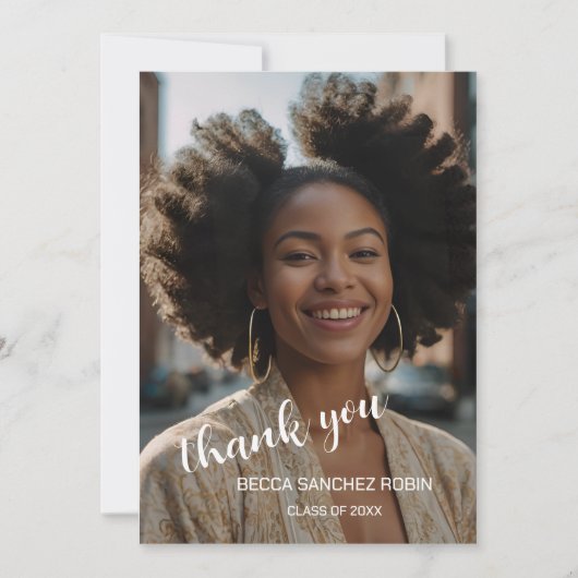 Afstuderen eenvoudige script dank u kaart (Voorkant)