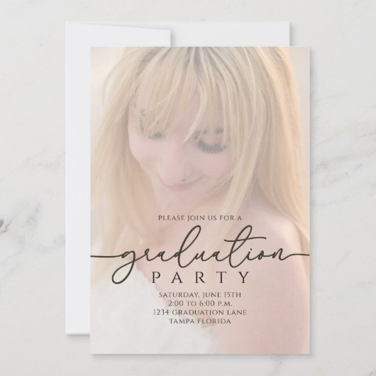 Afstuderen Eenvoudige Stijlvolle Moderne Gouden Ty Kaart (Achterkant)