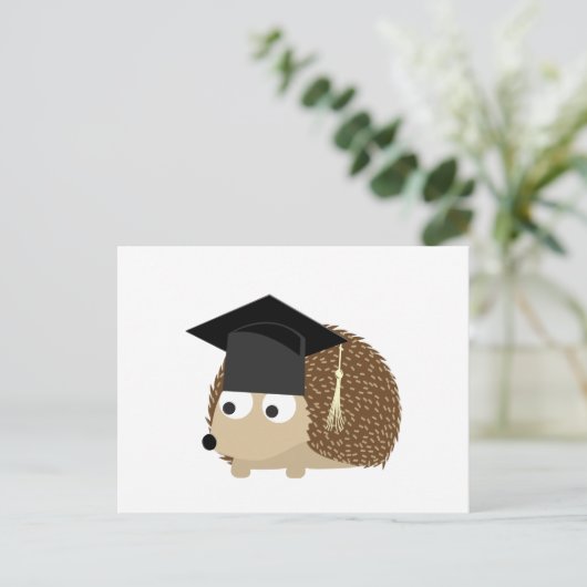 Afstuderen egel aankondigingskaart (Staand voorkant)