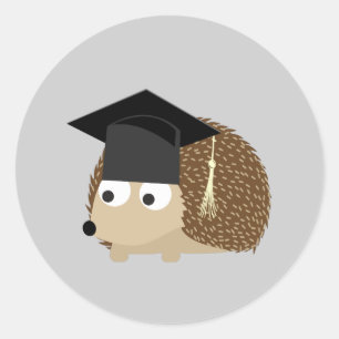Afstuderen egel ronde sticker