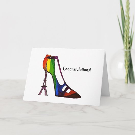 Afstuderen Eiffel Tower Shoe Kaart (Voorkant)