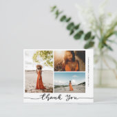 Afstuderen Elegant Bedankt Script Afstudeerder Fot Briefkaart (Staand voorkant)