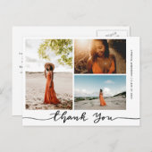 Afstuderen Elegant Bedankt Script Afstudeerder Fot Briefkaart (Voorkant / Achterkant)