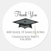 Afstuderen Elegant Black en Gold Hartelijk dank Ronde Sticker (Voorkant)