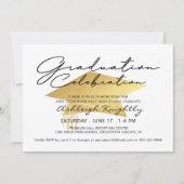 Afstuderen Elegant Black Gold Script Metallic Pet (Voorkant)