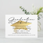 Afstuderen Elegant Black Gold Script Metallic Pet (Staand voorkant)