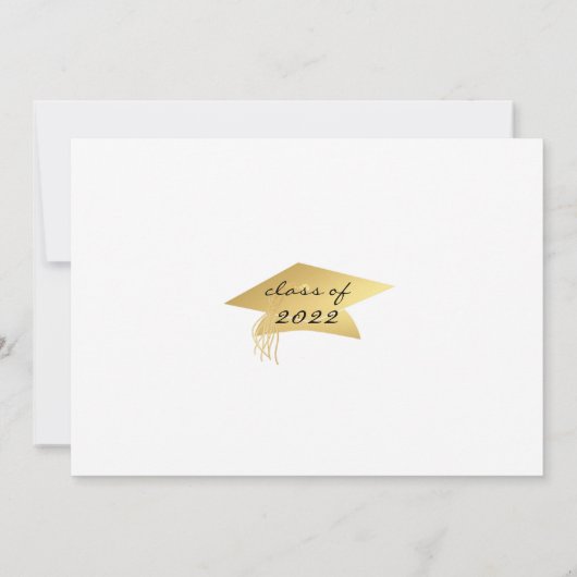 Afstuderen Elegant Black Gold Script Metallic Pet (Achterkant)