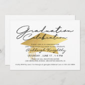 Afstuderen Elegant Black Gold Script Metallic Pet (Voorkant / Achterkant)