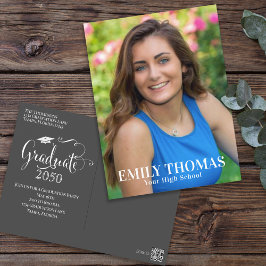 Afstuderen Elegant Calligrafie Typografie Foto Briefkaart