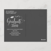 Afstuderen Elegant Calligrafie Typografie Foto Briefkaart (Achterkant)