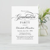 Afstuderen Elegant Calligraphy Graduation Party Kaart (Staand voorkant)