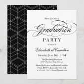 Afstuderen Elegant Calligraphy Graduation Party Kaart (Voorkant / Achterkant)